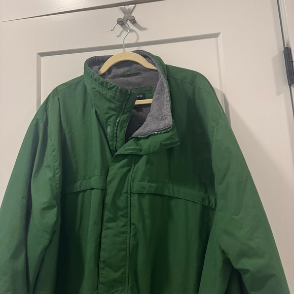 Lands end green fleece lined jacket 2XL big - Picture 2 of 6